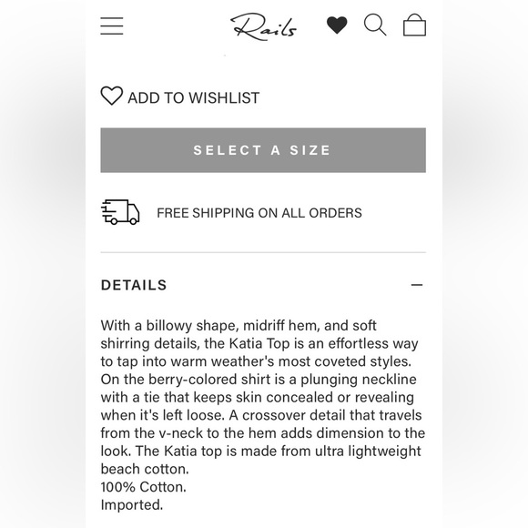 Rails “Katia” top in Berry. NWT - Picture 4 of 8